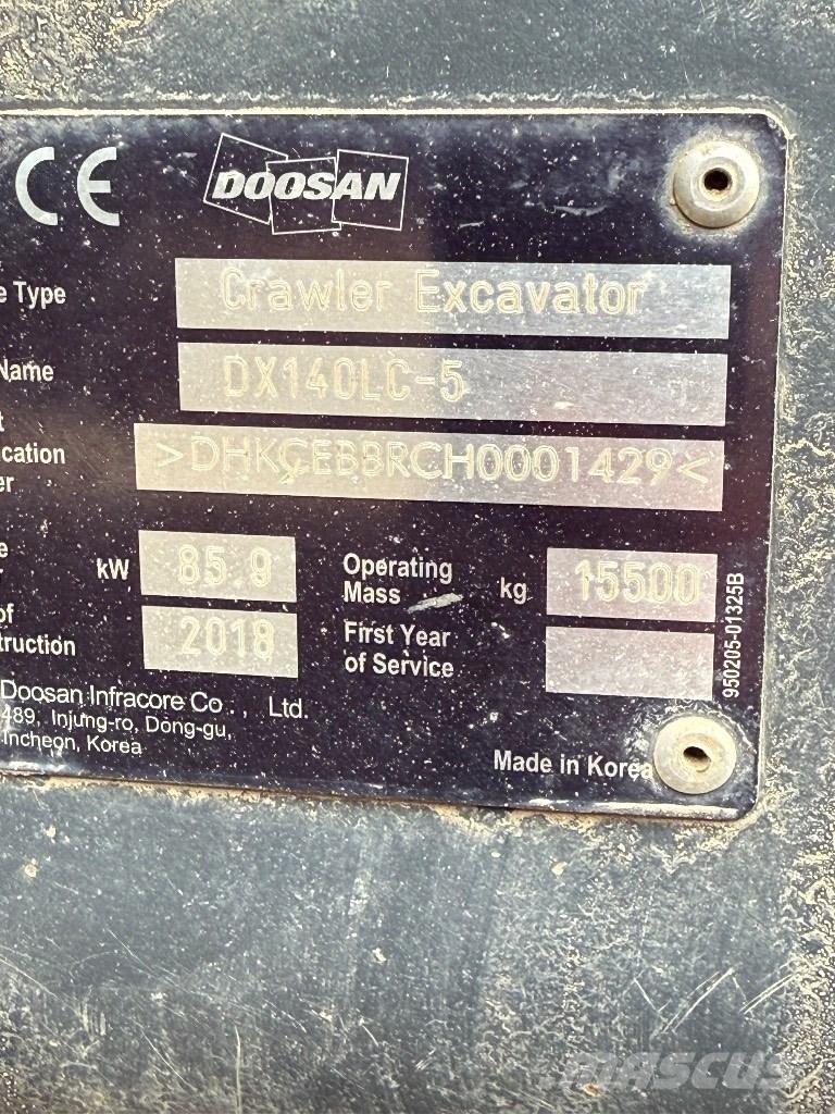 Doosan DX 140 LC Εκσκαφείς με ερπύστριες