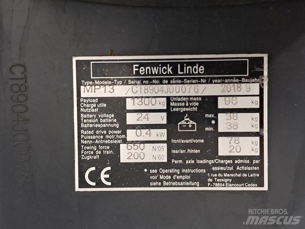 Linde MP13 Χειροκίνητο ανυψωτικό αμαξίδιο