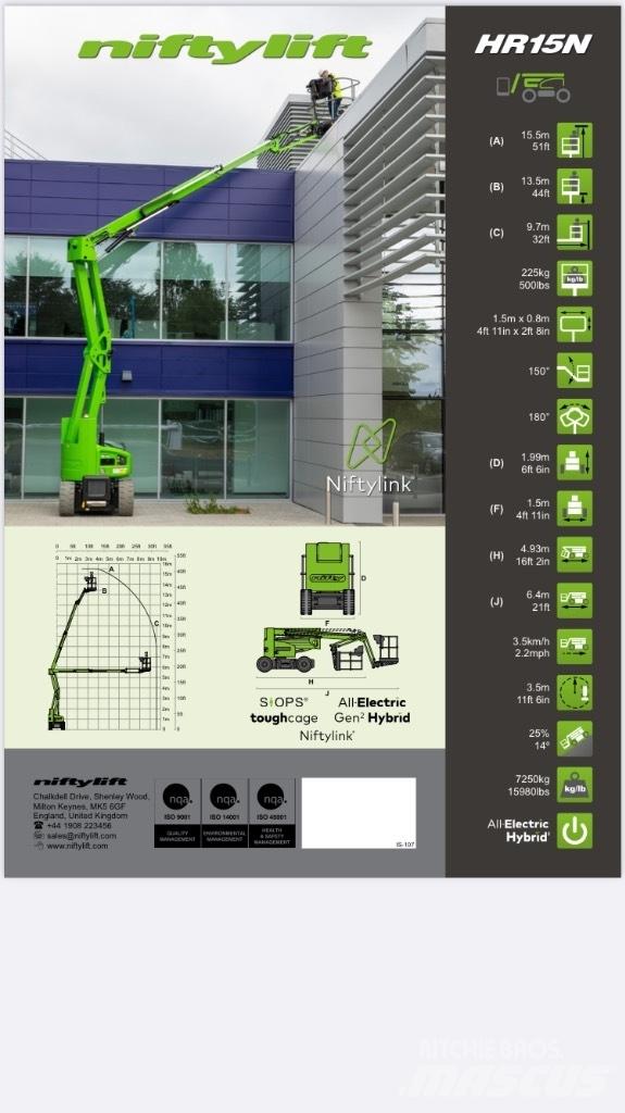 Niftylift HR 15NE Ανυψωτήρες με αρθρωτό βραχίονα