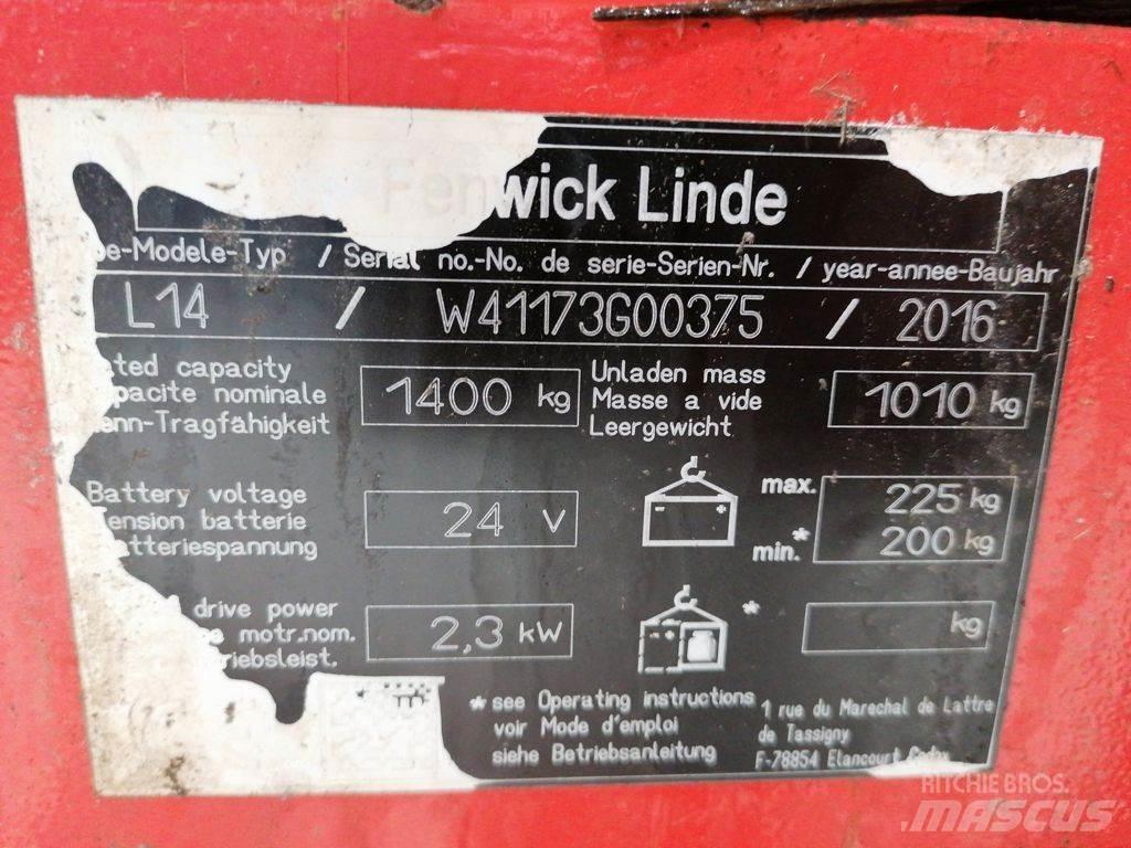 Linde L14 Παλετοφόρα πεζού χειριστή με ιστό