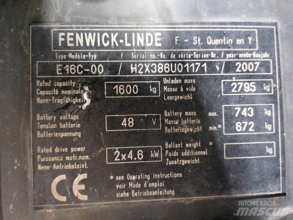 Linde E16C-00 Ηλεκτρικά περονοφόρα ανυψωτικά κλαρκ