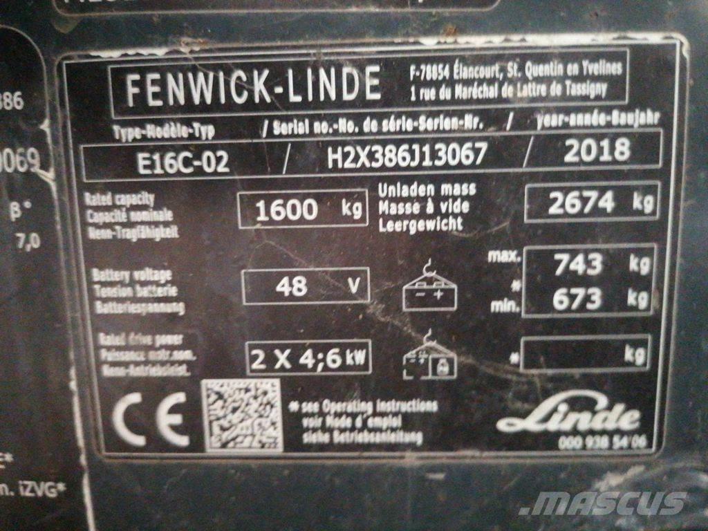 Linde E16C Ηλεκτρικά περονοφόρα ανυψωτικά κλαρκ