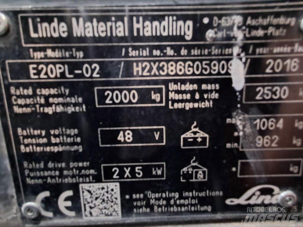 Linde E20PL-02 Ηλεκτρικά περονοφόρα ανυψωτικά κλαρκ