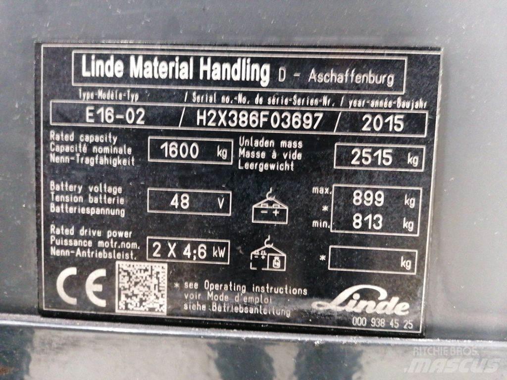Linde E16-02 Ηλεκτρικά περονοφόρα ανυψωτικά κλαρκ