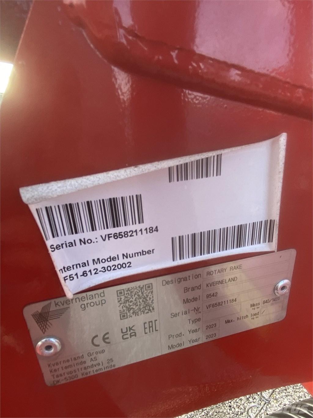 Kverneland 9542 Αναμοχλευτήρες