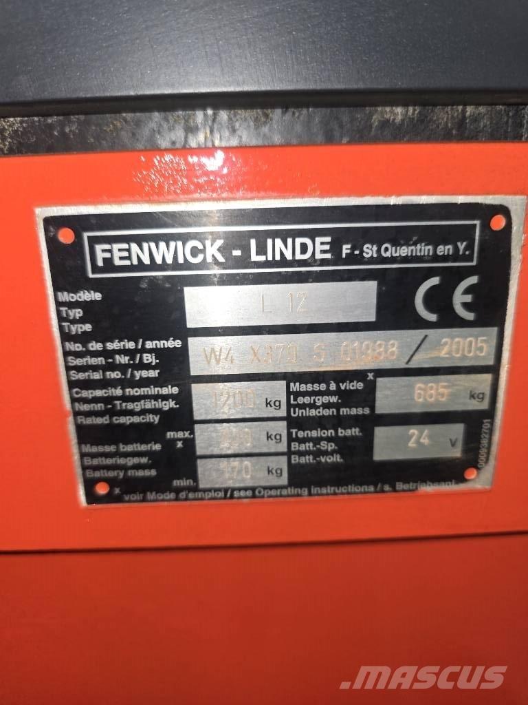 Linde L 12 Ηλεκτρικά παλετοφόρα με ιστό