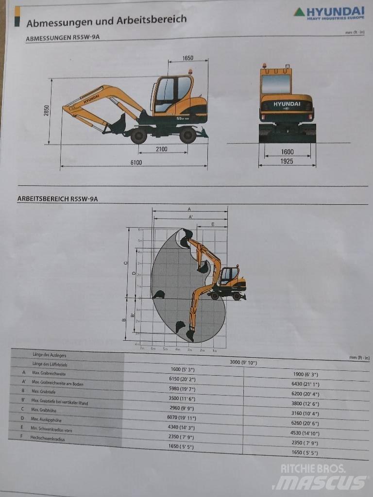 Hyundai 55W-9 Εκσκαφείς με τροχούς - λάστιχα