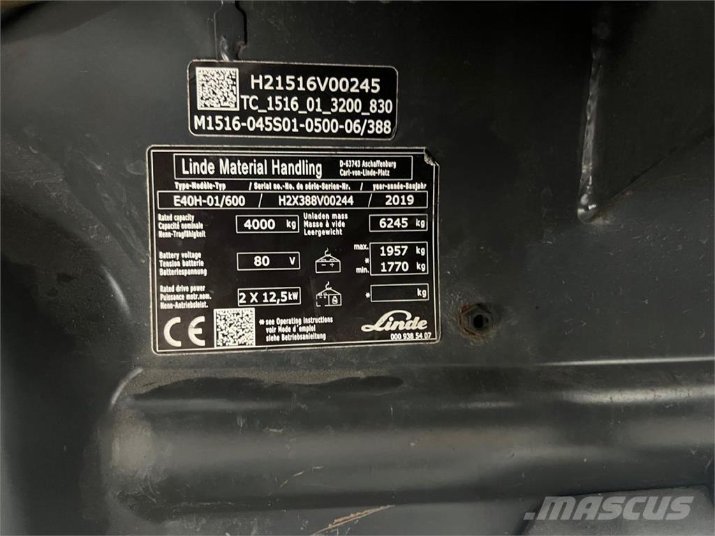 Linde E40H-01/600 Ηλεκτρικά περονοφόρα ανυψωτικά κλαρκ