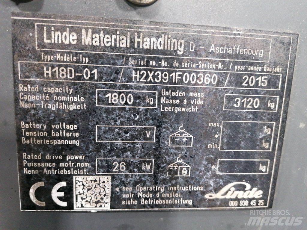 Linde H18D-01 Περονοφόρα ανυψωτικά κλαρκ με φυσικό αέριο LPG