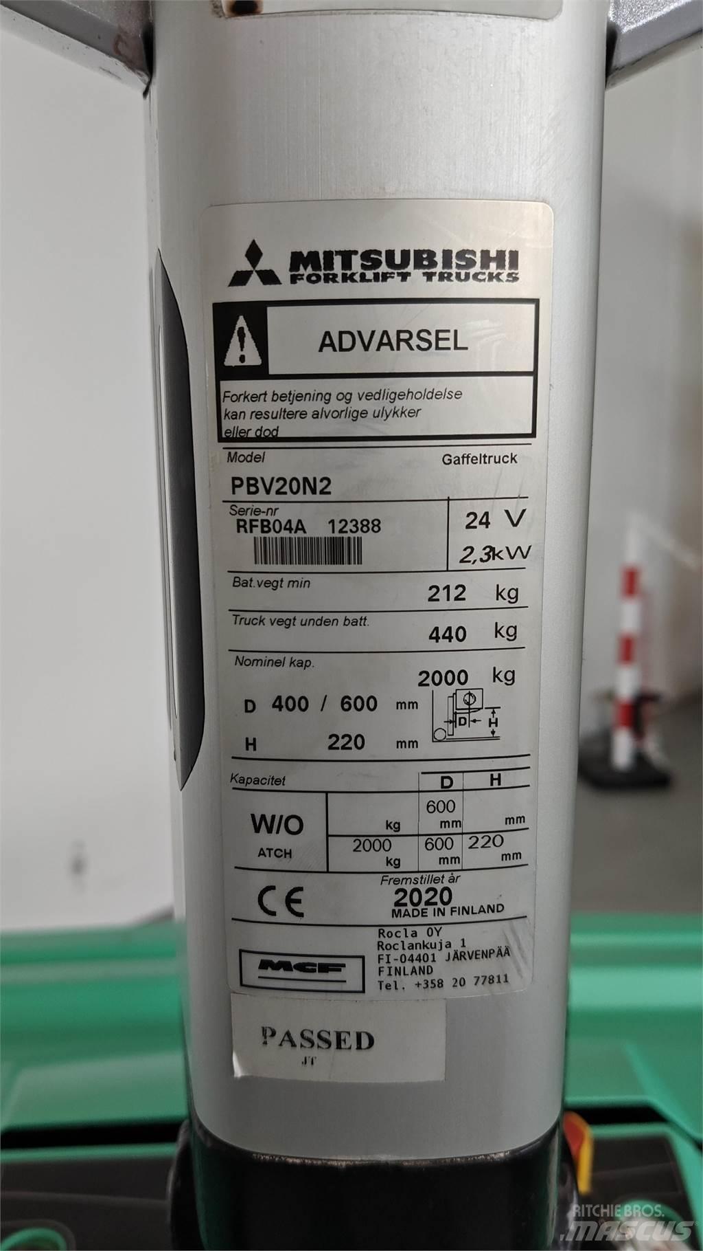 Mitsubishi PBV20N2 Περονοφόρα ανυψωτικά κλαρκ - άλλα