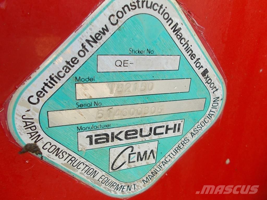 Takeuchi TB 2150 Εκσκαφείς με ερπύστριες