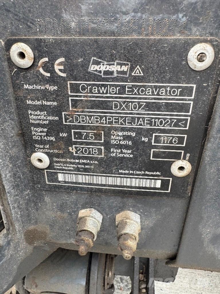 Doosan DX 10 Z Εκσκαφάκι (διαβολάκι) < 7t