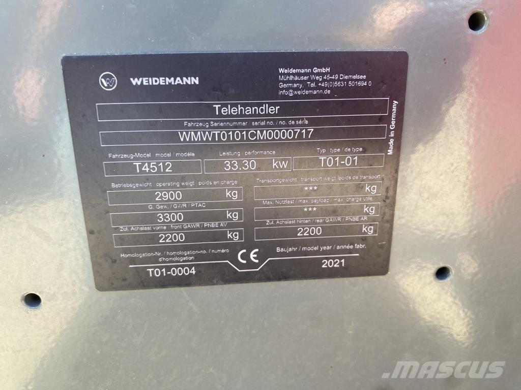 Weidemann T 4512 Συστήματα τηλεχειρισμού για τη γεωργία