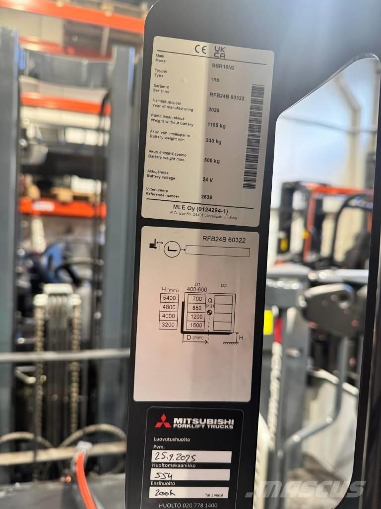 Mitsubishi SBR16N2 Ηλεκτρικά παλετοφόρα με ιστό