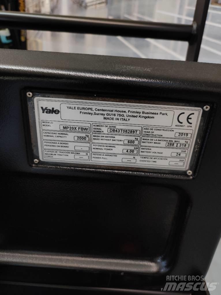 Yale MP20X Χειροκίνητο περονοφόρο ανυψωτικό με πλατφόρμα
