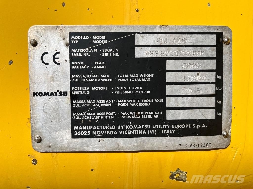 Komatsu PW 110 Εκσκαφείς με τροχούς - λάστιχα