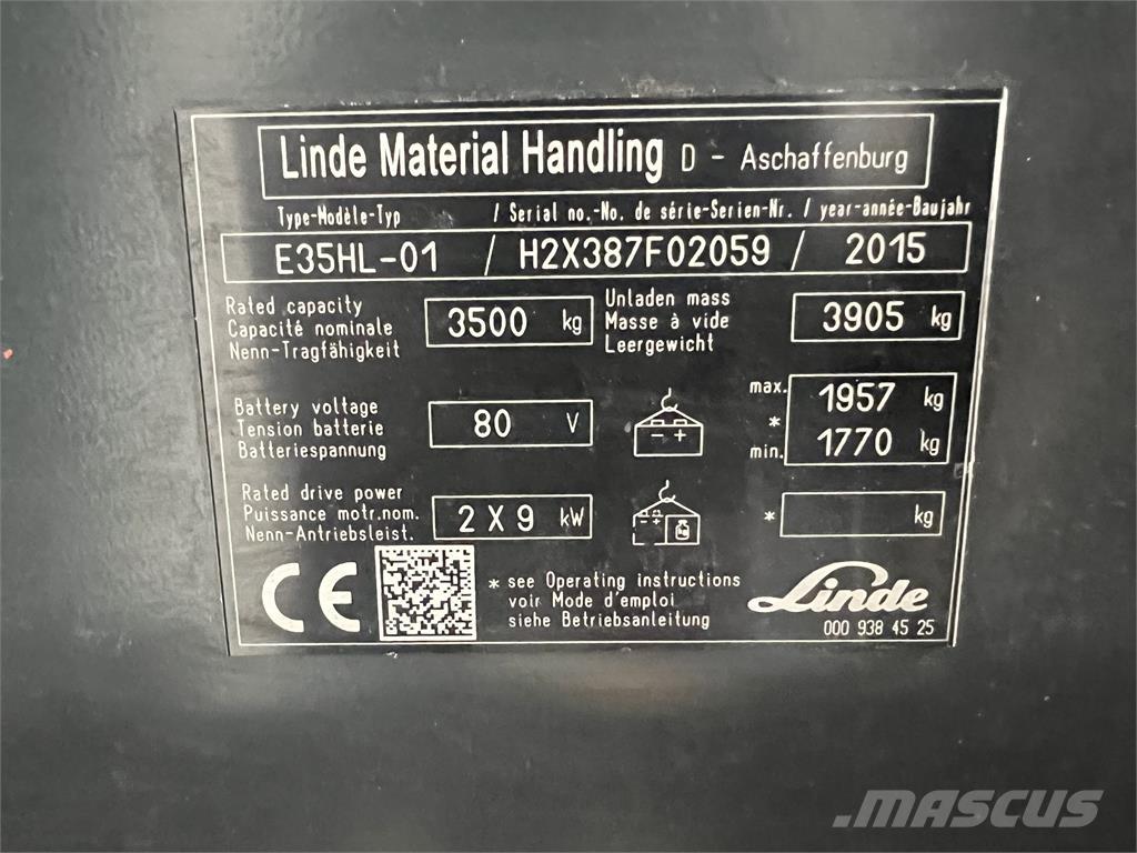 Linde E35HL-01 Ηλεκτρικά περονοφόρα ανυψωτικά κλαρκ