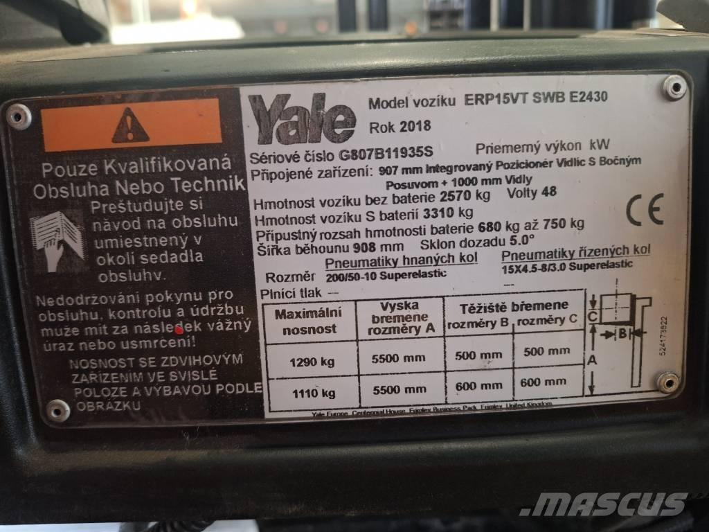 Yale ERP15VT Ηλεκτρικά περονοφόρα ανυψωτικά κλαρκ