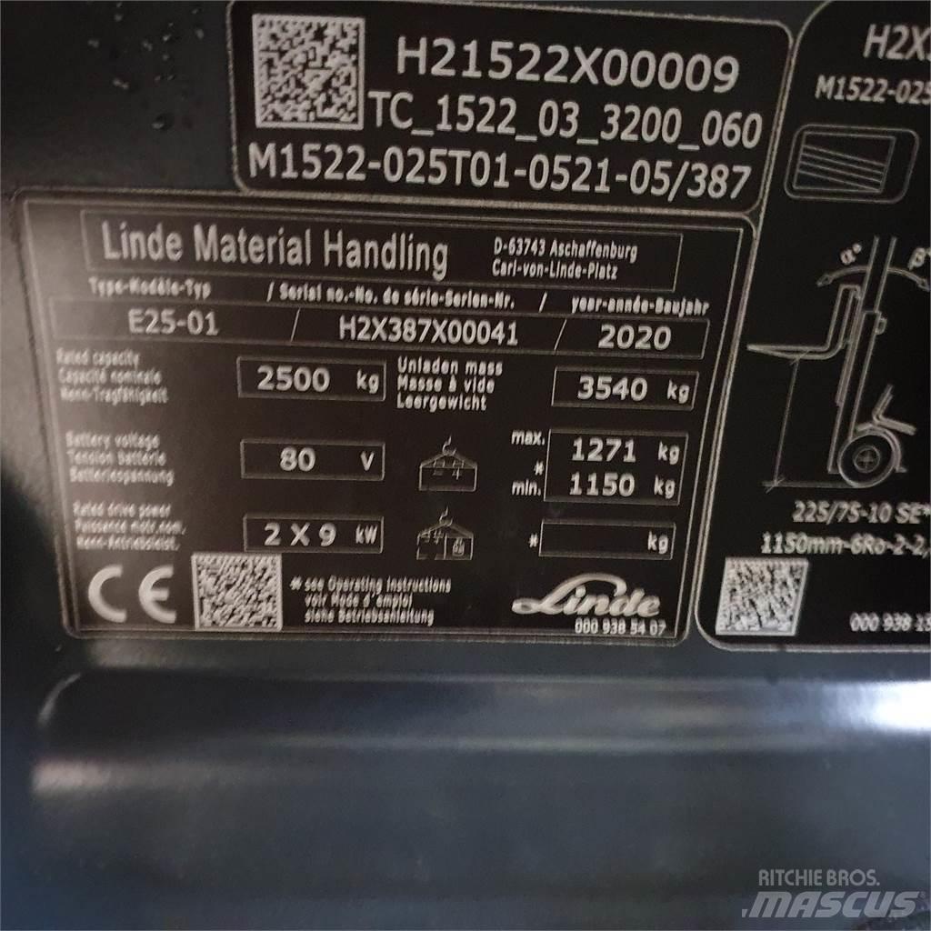 Linde E25 Ηλεκτρικά περονοφόρα ανυψωτικά κλαρκ
