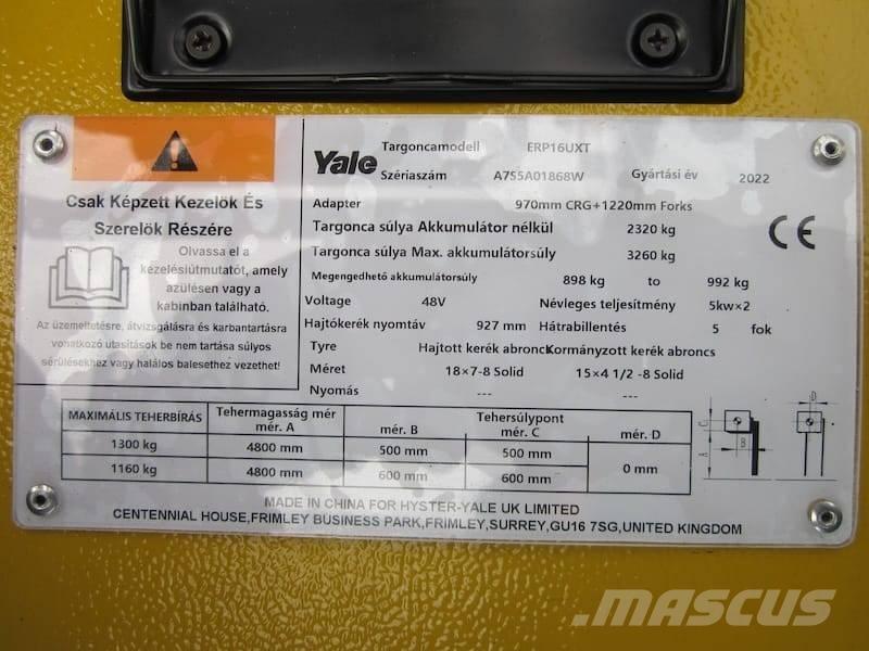Yale ERP 16 UXT Ηλεκτρικά περονοφόρα ανυψωτικά κλαρκ