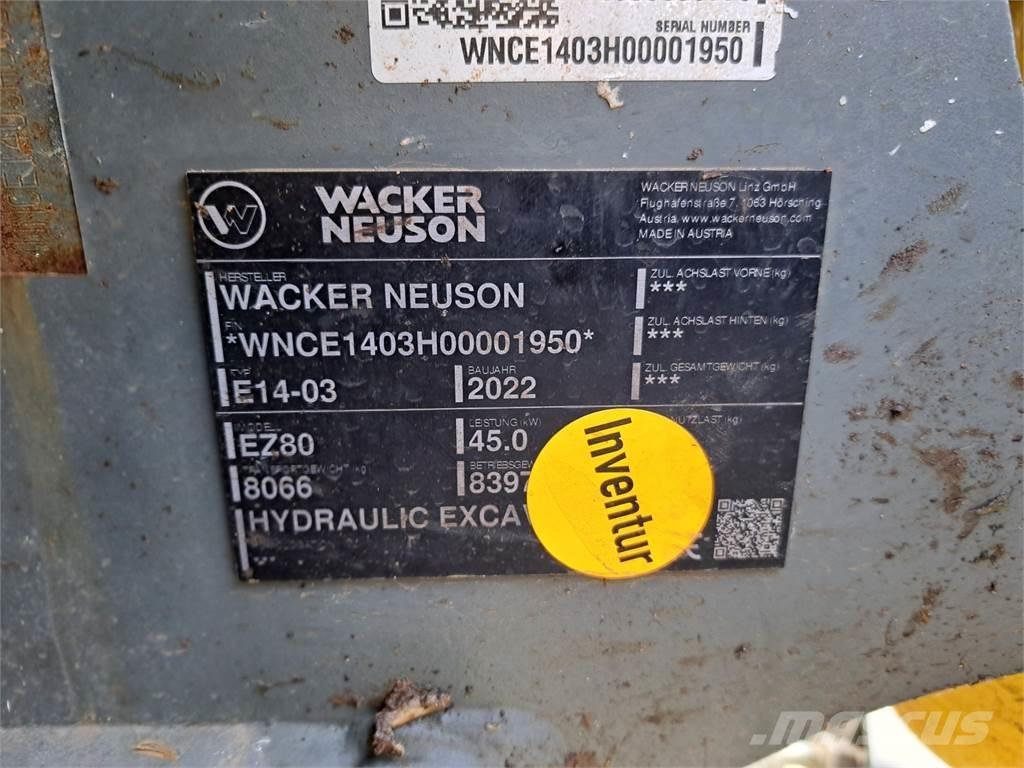 Wacker Neuson EZ80 Εκσκαφείς με ερπύστριες