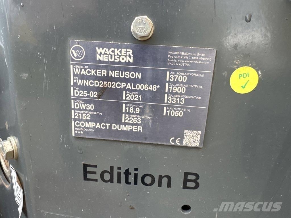 Wacker Neuson DW30 Dumpers εργοταξίου