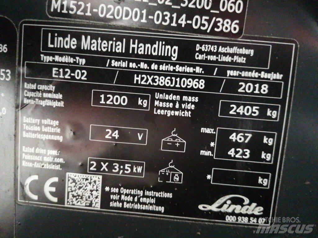 Linde E12-02 Ηλεκτρικά περονοφόρα ανυψωτικά κλαρκ