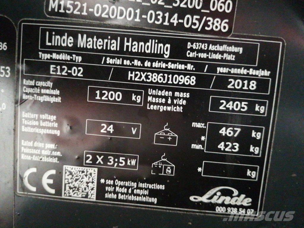 Linde E12-02 Ηλεκτρικά περονοφόρα ανυψωτικά κλαρκ
