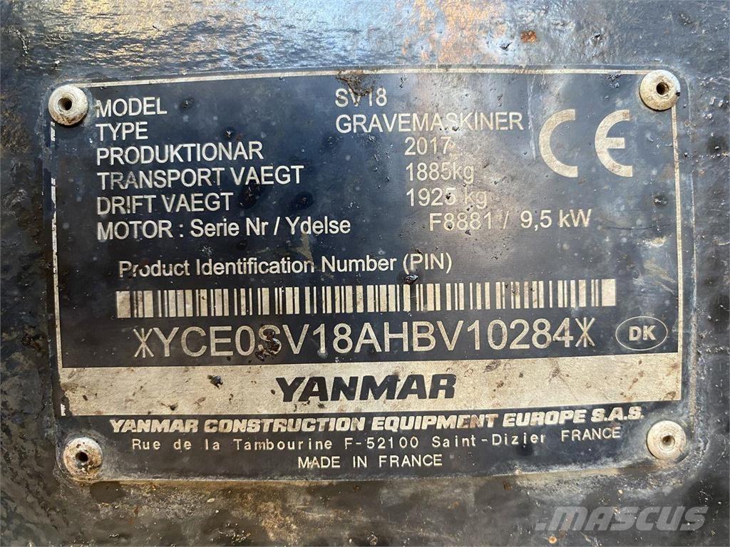 Yanmar SV18 Εκσκαφείς με τροχούς - λάστιχα