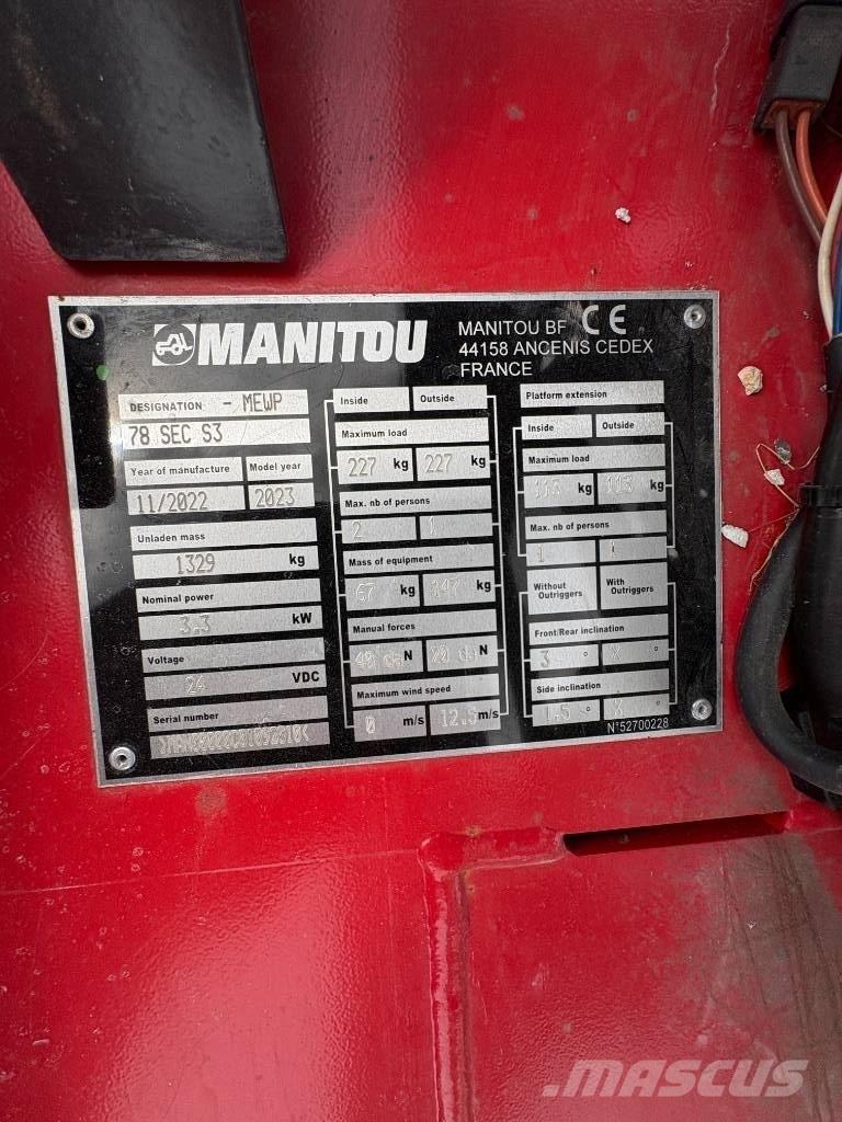 Manitou 78 SEC Ανυψωτήρες ψαλιδωτής άρθρωσης