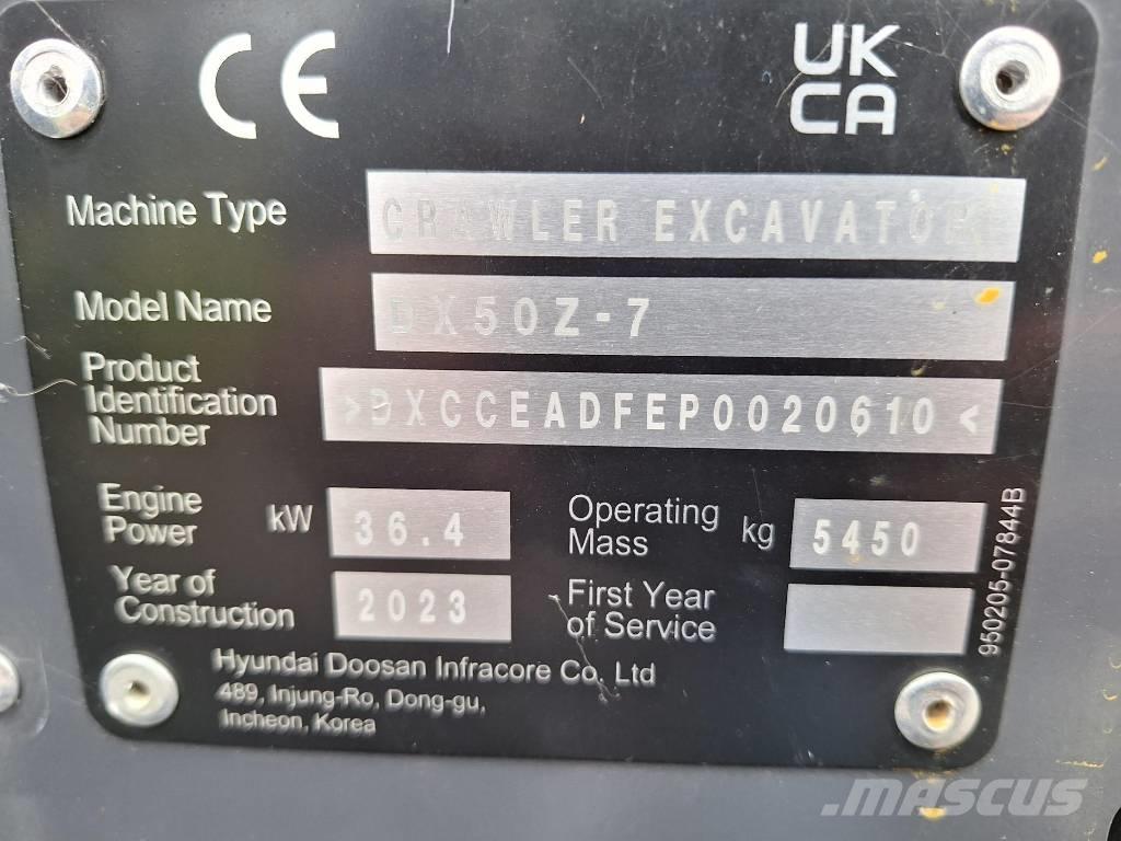 Develon DX 50 Z-7 Εκσκαφάκι (διαβολάκι) < 7t