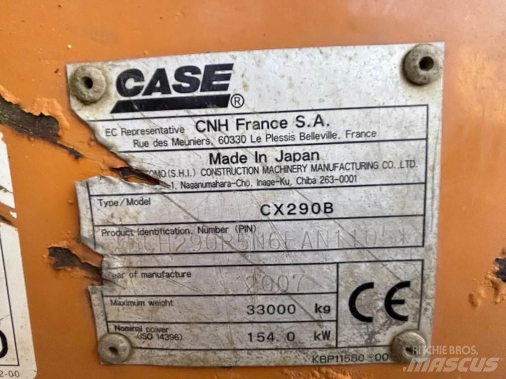 CASE CX290B Εκσκαφείς με ερπύστριες