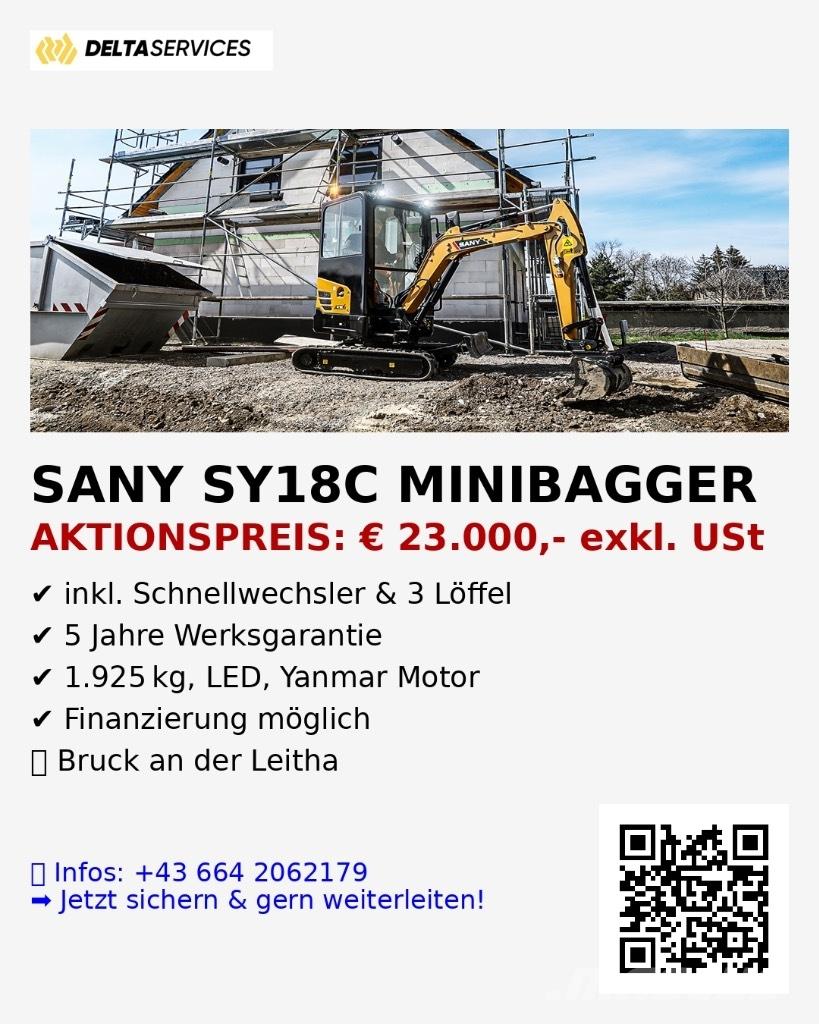 Sany SY 18 C Εκσκαφάκι (διαβολάκι) < 7t