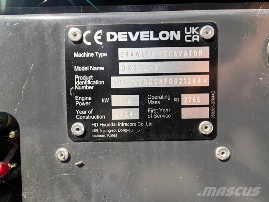 Doosan DX27Z-7 Εκσκαφάκι (διαβολάκι) < 7t