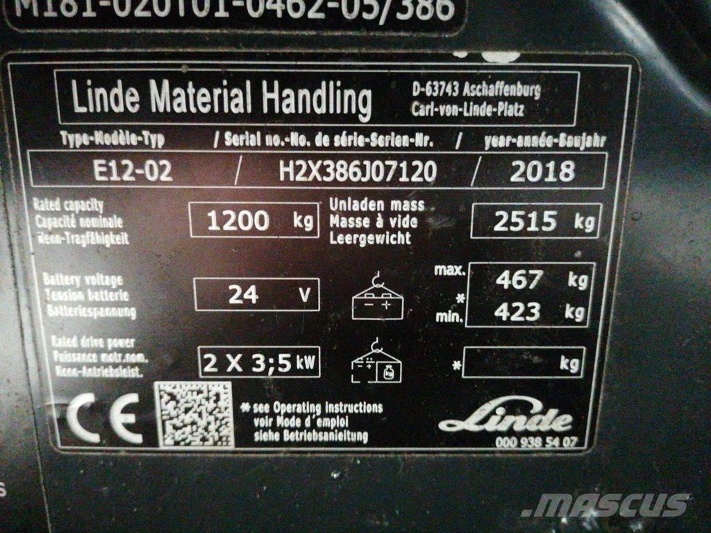 Linde E12-02 Ηλεκτρικά περονοφόρα ανυψωτικά κλαρκ
