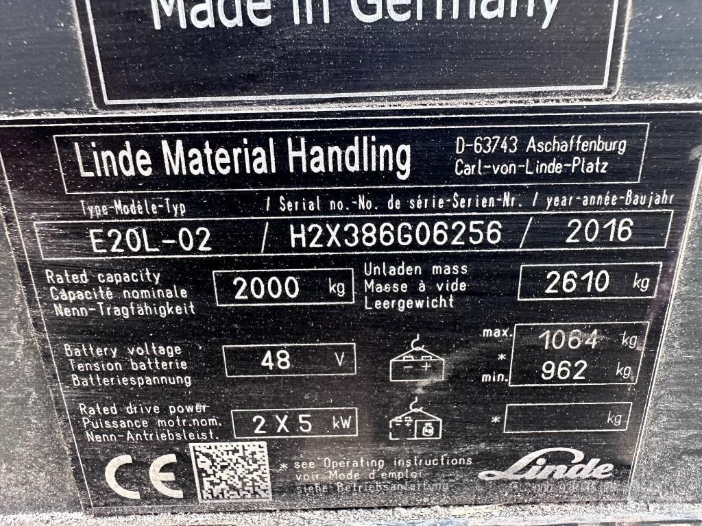 Linde E20L-02 Ηλεκτρικά περονοφόρα ανυψωτικά κλαρκ