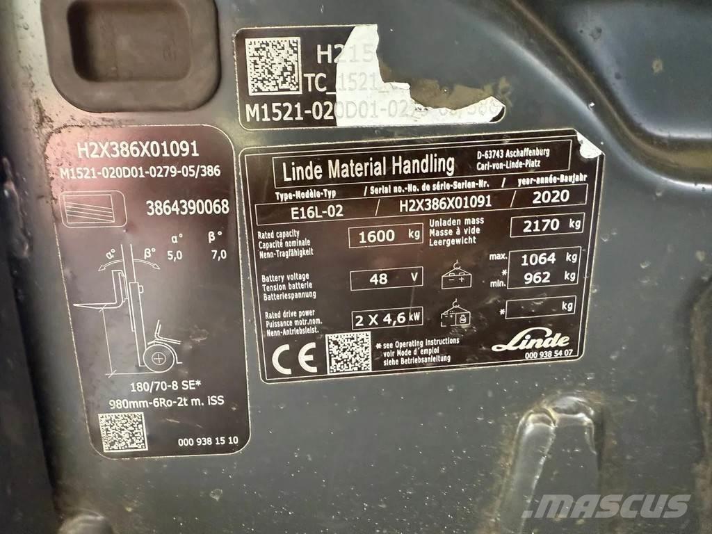 Linde E16L-02 Περονοφόρα ανυψωτικά κλαρκ - άλλα