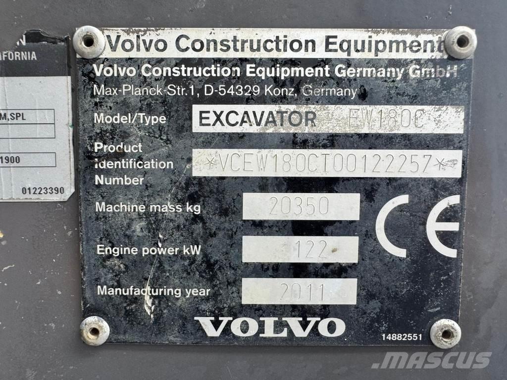 Volvo EW180C Εκσκαφείς με τροχούς - λάστιχα