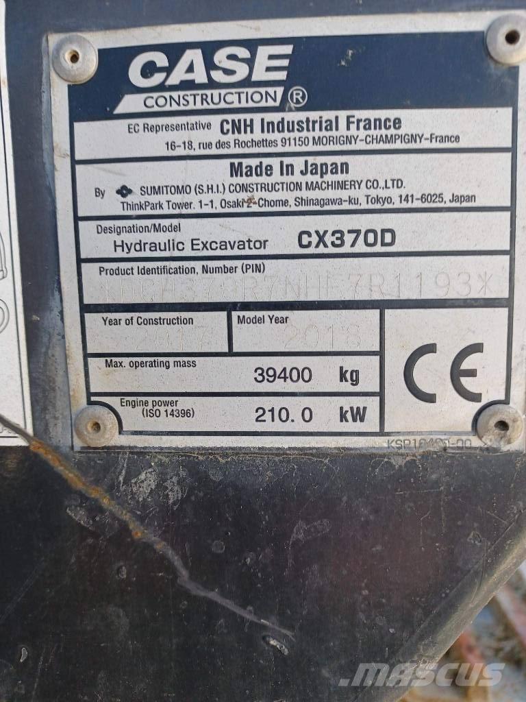 CASE CX 370 D Εκσκαφείς με ερπύστριες