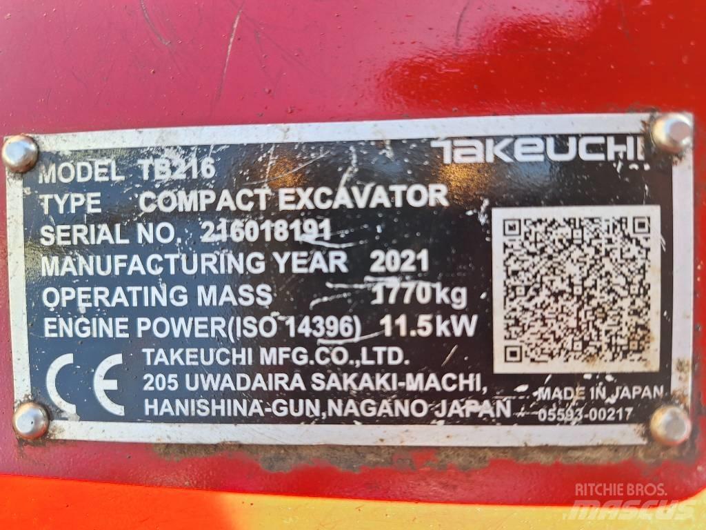 Takeuchi TB 216 Εκσκαφάκι (διαβολάκι) < 7t