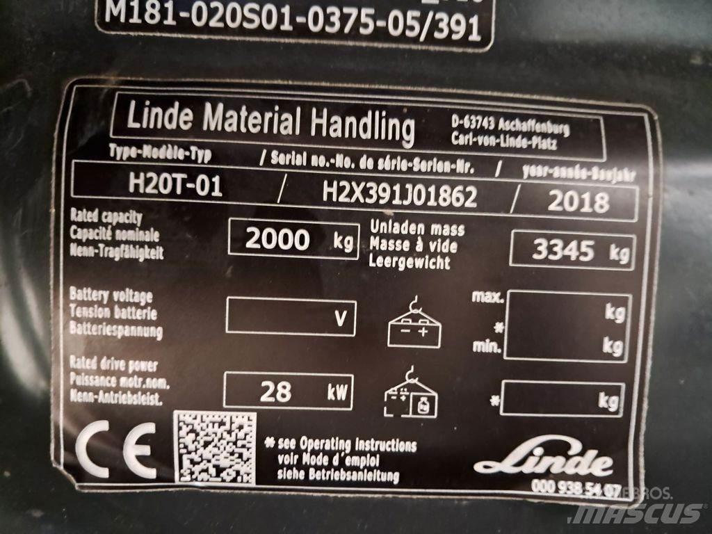 Linde H20T-01 Περονοφόρα ανυψωτικά κλαρκ με φυσικό αέριο LPG