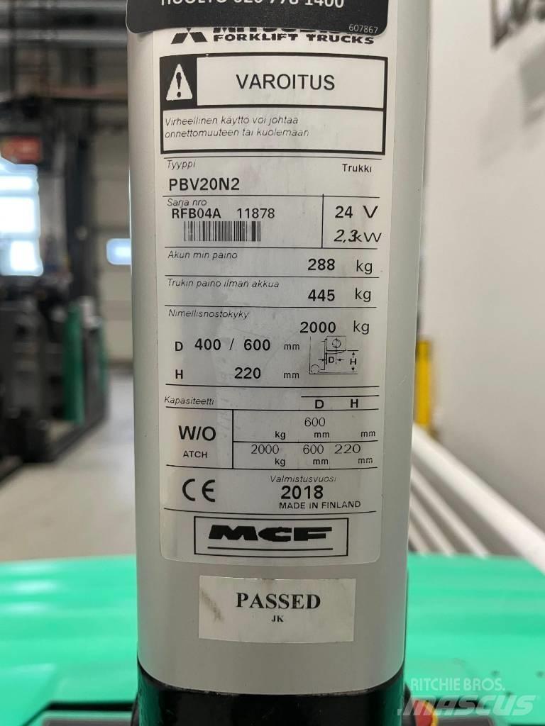 Mitsubishi PBV 20 N2 Χειροκίνητο περονοφόρο ανυψωτικό με πλατφόρμα