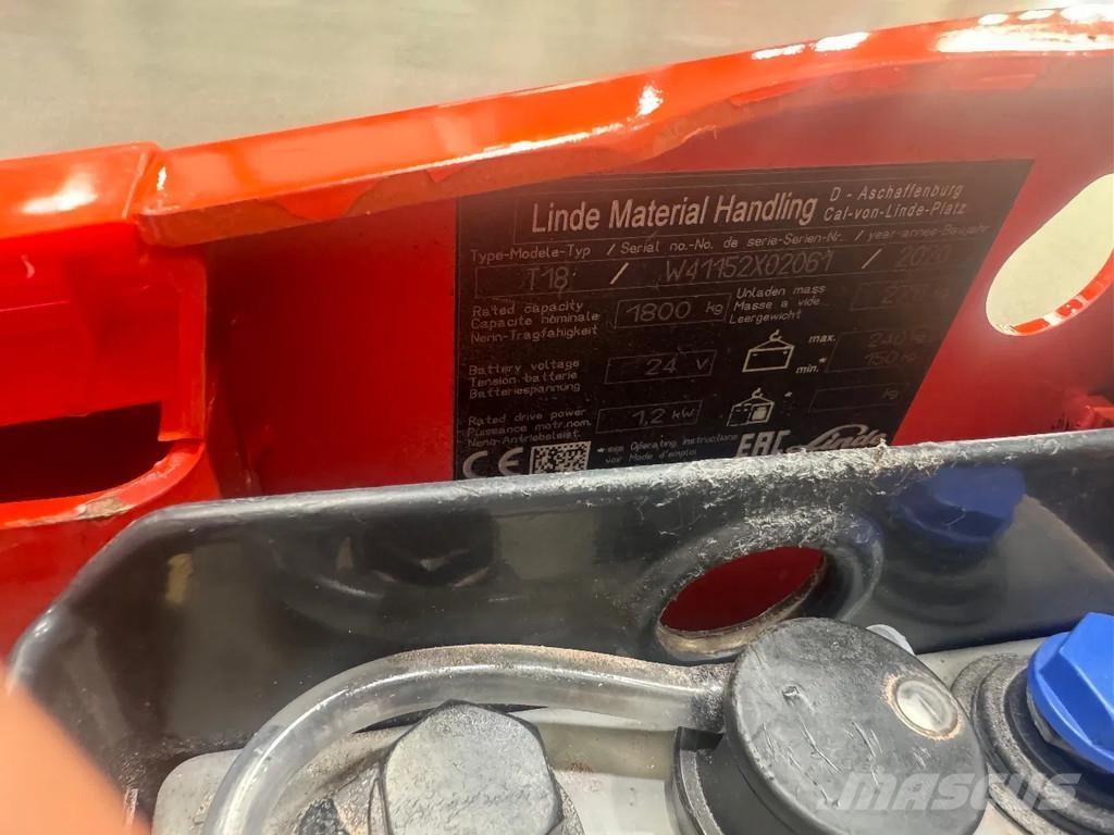 Linde T 18 Χειροκίνητο περονοφόρο ανυψωτικό