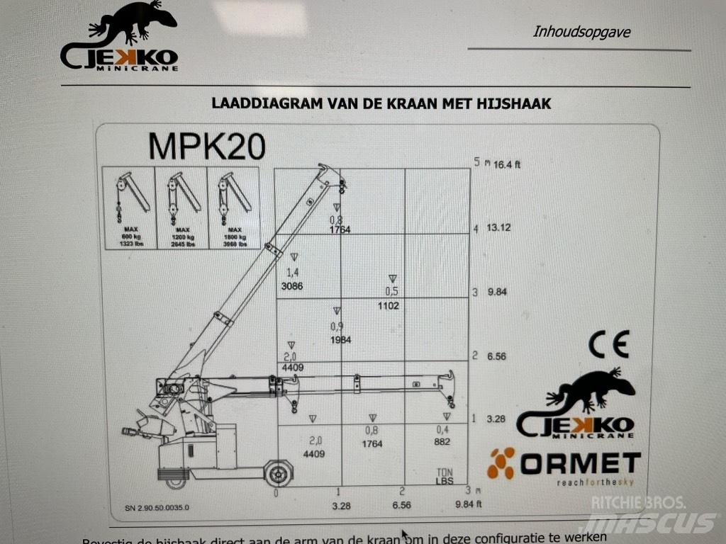 Jekko MPK 20 W Μίνι γερανοί