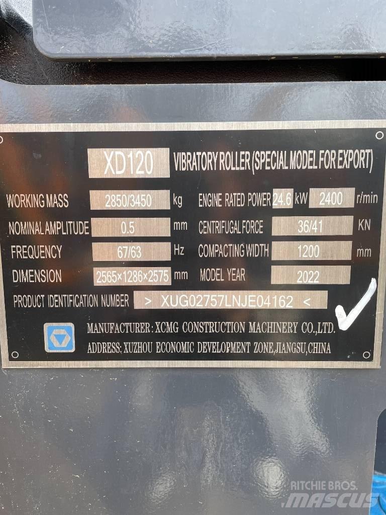 XCMG XD120 Οδοστρωτήρες διπλού κυλίνδρου
