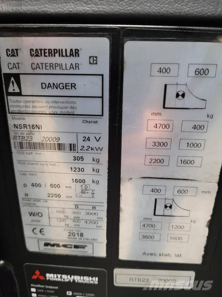 CAT NSR 16NI Ηλεκτρικά παλετοφόρα με ιστό