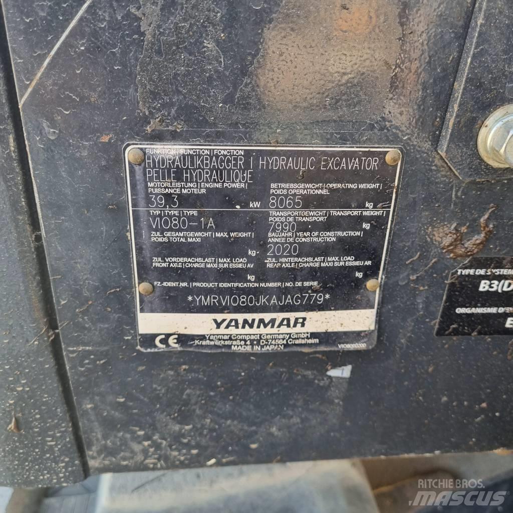 Yanmar Vio 80-1A Μίνι εκσκαφείς 7t - 12t