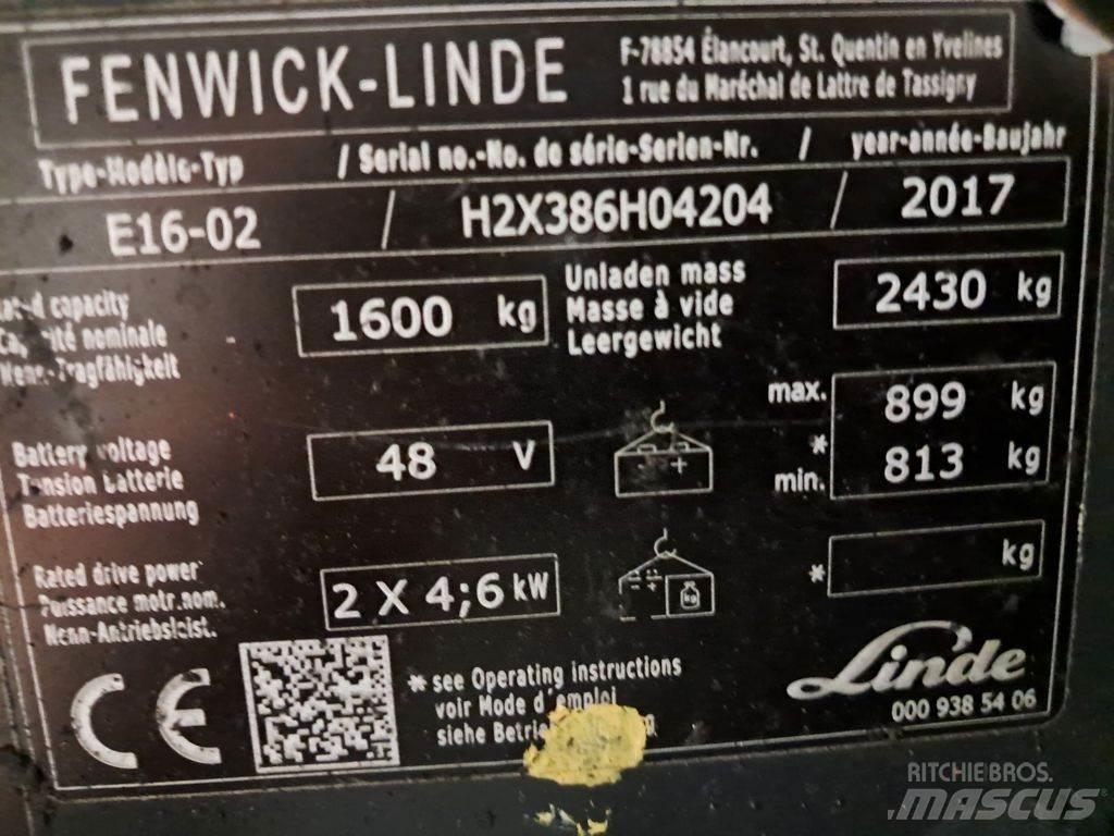 Linde E16-02 Ηλεκτρικά περονοφόρα ανυψωτικά κλαρκ