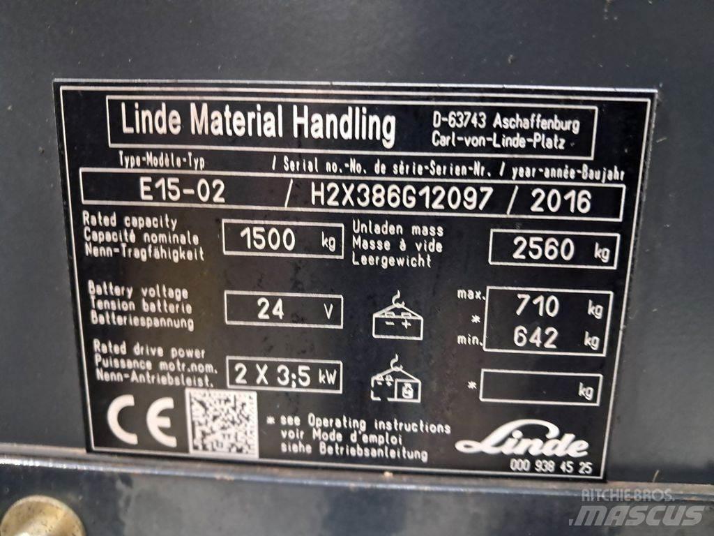 Linde E15-02 Ηλεκτρικά περονοφόρα ανυψωτικά κλαρκ