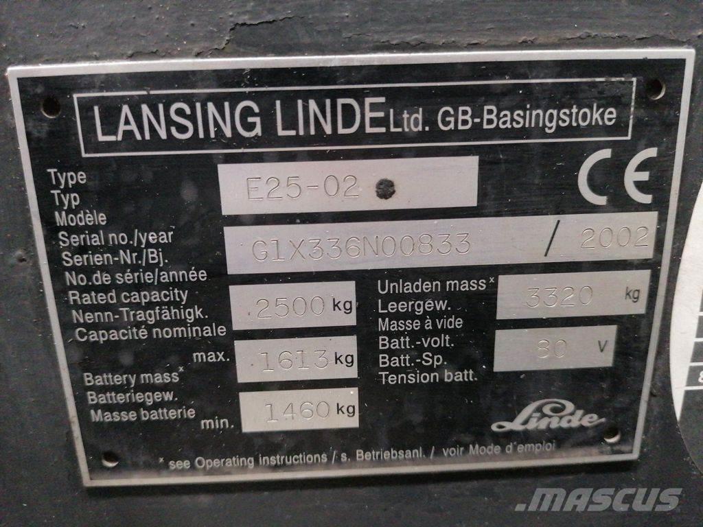 Linde E25-02 Ηλεκτρικά περονοφόρα ανυψωτικά κλαρκ